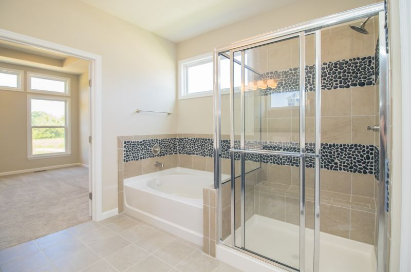 Sliding Shower Door in Small Bathroom
