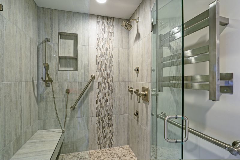 Corner Shower with Tiled Walls